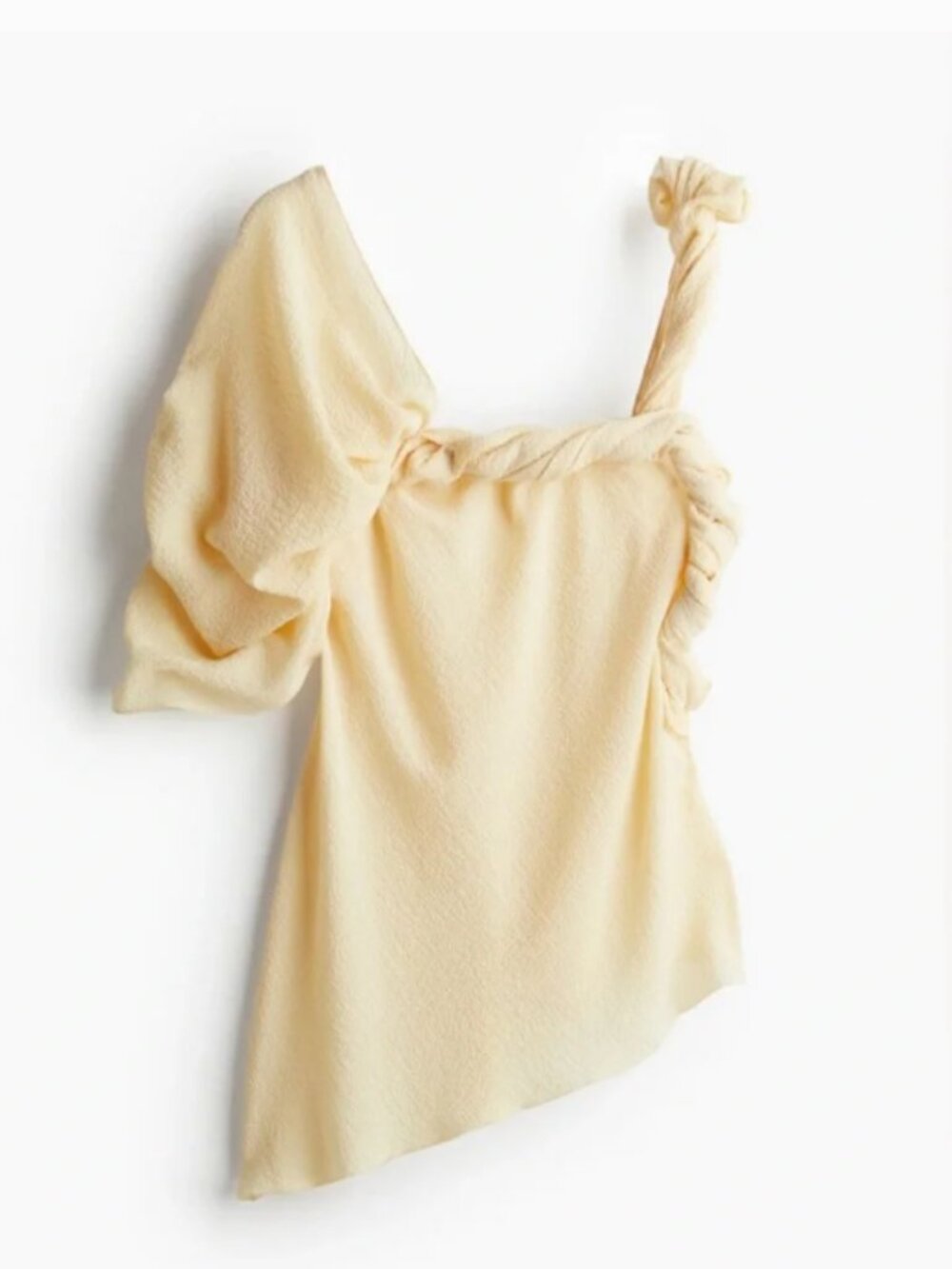 NWOT H&M Studio Special Edition Cream Asymmetrical Draped Top Size M